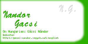 nandor gacsi business card