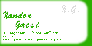 nandor gacsi business card